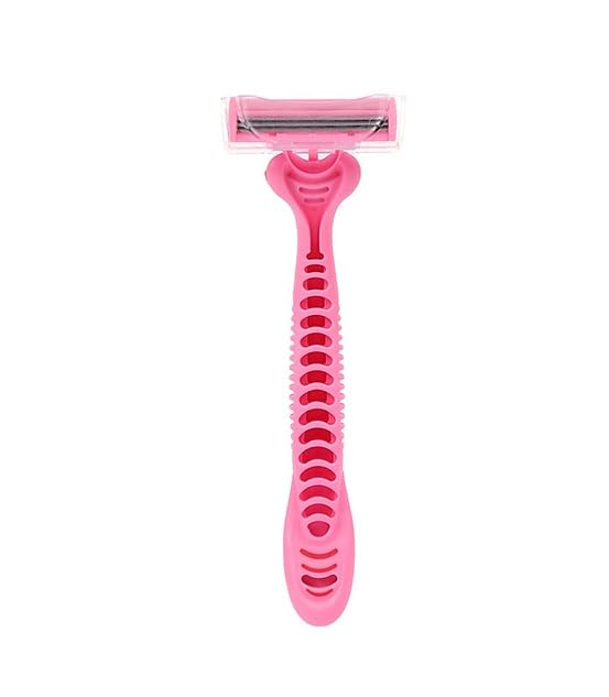 30 Count Women's Disposable Razors Triple Shaving Razor Blade (Pink/Red)