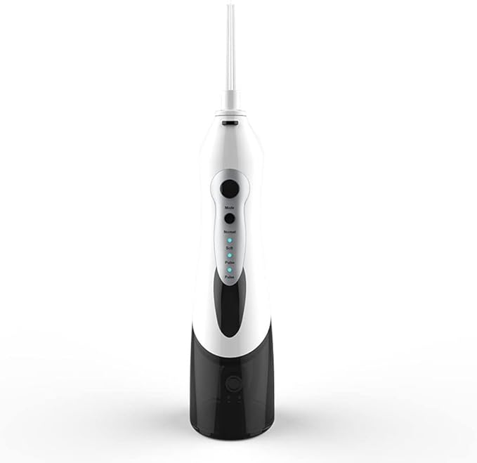 Water Flosser Portable Dental Oral Irrigator with 3 Modes 4 Replaceable Jet Tips Rechargeable Waterproof Teeth Cleaner for Home and Travel - 180ml Reservoir (Color : Black)