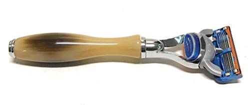 G.B.S Blade Razor Compatible with Regular Blades Handle Faux Horn Well Balanced Razor