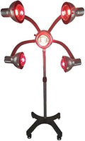 5 Head Infrared Heat Lamp Salon Hair Steamer 750W Hair Dryer Color Processor Spa Barber Adjustable Temperature Equipment with Rolling Wheels Bulbs