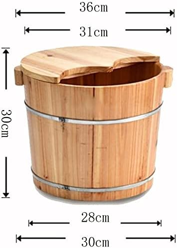 Foot Tub Wooden Foot Basin Reducing stress Barrel Thicken With Cover Foot Tub Tub Foot Tub Foot Tub With Massage Foot Bath Barrel Foot massage foot Bath Wooden Bucket Foot Spa Household Wash Ba