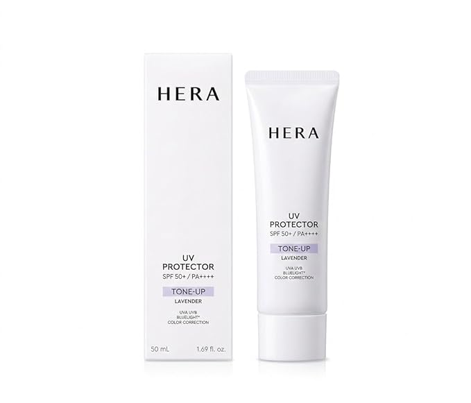 Lightweight Formula for HERA UV Protector Tone-Up (50ml) Lavender | Clear Inner Glow Tone up &amp Skin Color Correction (2026 Renewal Version)