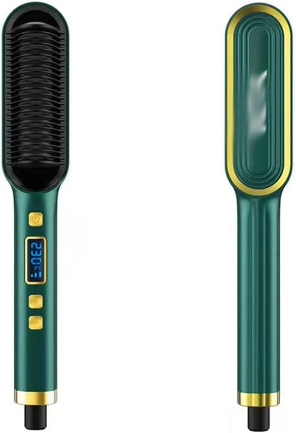 2 in 1 Electric Professional Negative Hair Straightener Brush Curling Comb with LCD Display Hair Curling Tools