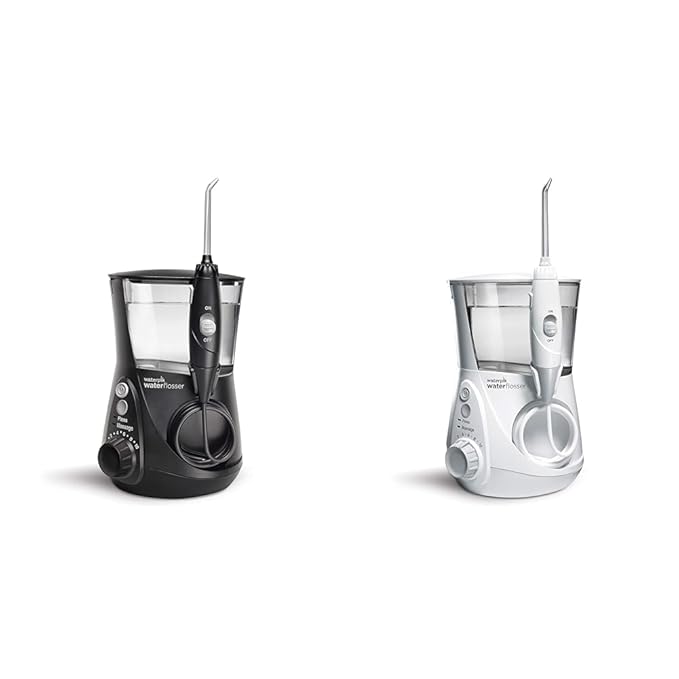 Waterpik Aquarius Water Flossers WP-662 Black and WP-660 White with 10 Pressure Settings 7 Tips ADA Accepted
