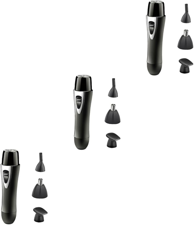 3pcs Nose Hair Trimmer Multi-Function USB Rechargeable Hair Removal Tool for Men and Women Compact Black Convenient and Portable Grooming