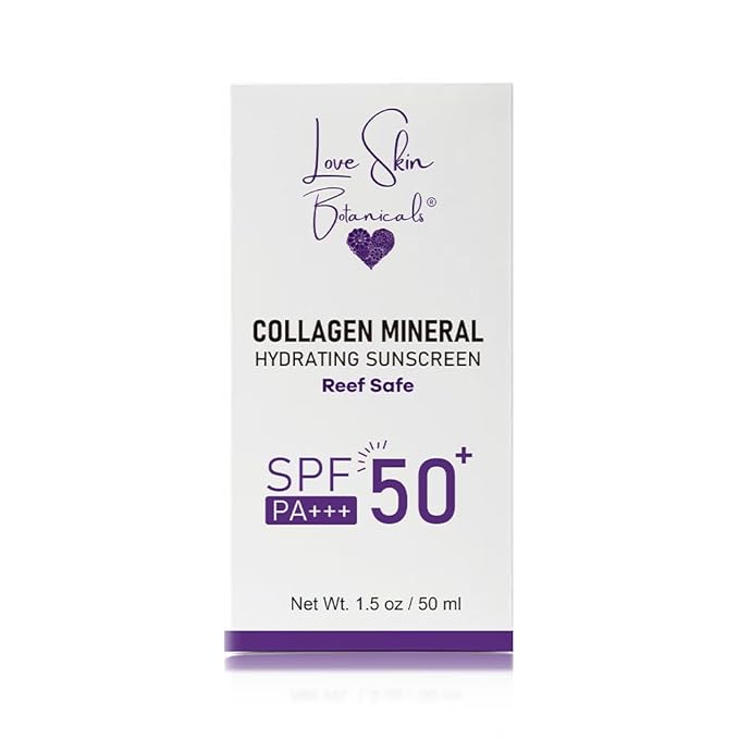 Collagen Mineral Sunscreen SPF 50 PA+++ – Clear-No Tint | 100% Mineral Reef-Safe Chemical-Free Unscented Daily Face Sunscreen