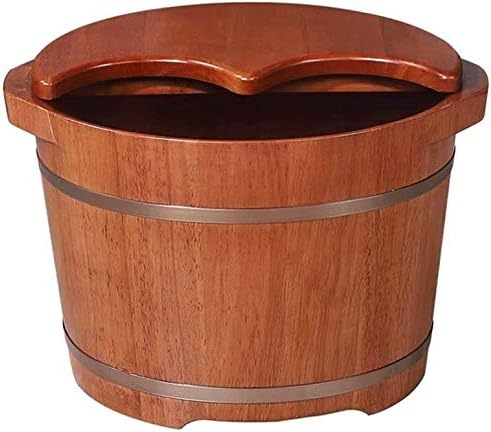 Foot Tub Wooden Foot Basin Household Gift Foot Soaker TubWooden Foot SoakWooden Foot BasinSolid Wood Foot Tub Pedicure Bowl Spa Massage Pedicure Barrels Household Foot Bath Barrel Household Items D