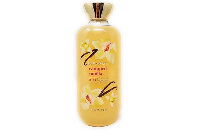 Whipped Vanilla 2 in 1 Body Wash and Bubble Bath 16 fl oz &amp Whipped Vanilla Body Cream 8 oz (Pack of 2)