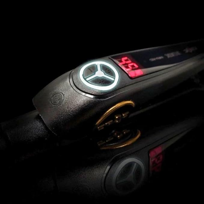 Croc Masters Black Titanium Flat Iron 1.5 Digital Temperature Control Dual Voltage Anti-Static Plates
