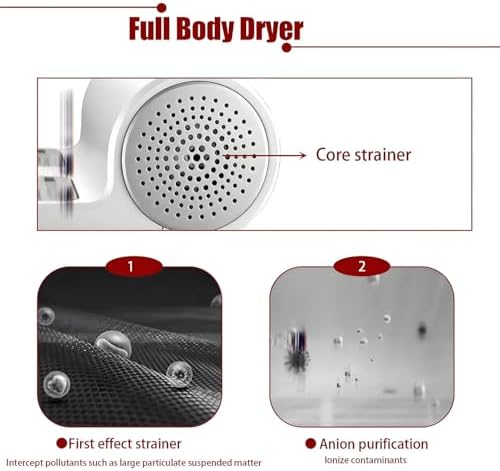 Body Dryer with LCD Touch Panel and 2 Wind Speeds for Efficient Post-Shower Drying