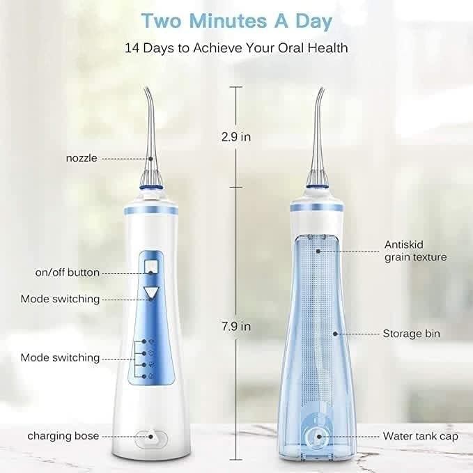 Water Flosser Cordless for Teeth - 3 Modes Dental Oral Irrigator Portable and Rechargeable Waterproof Powerful Battery Life Easy to Clean Saves Space