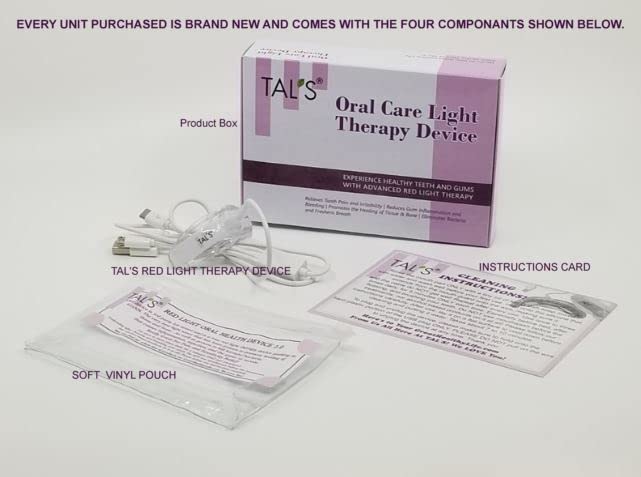 TAL’S Red Light Therapy Oral Health Dental Device 2.0 NEW 32 Lights! | Immediate Relief of Tooth Pain &amp Gum Sensitivity | Promotes Healing of Tissue &amp Bone | Reduces Inflammation &amp Helps R