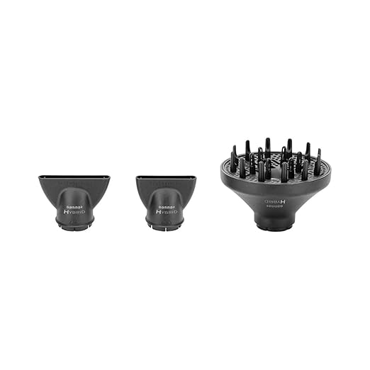 GAMMA+ Hybrid Professional Hair Dryer Lightweight Ionic Technology Low Noise with 2 Nozzles and Diffuser