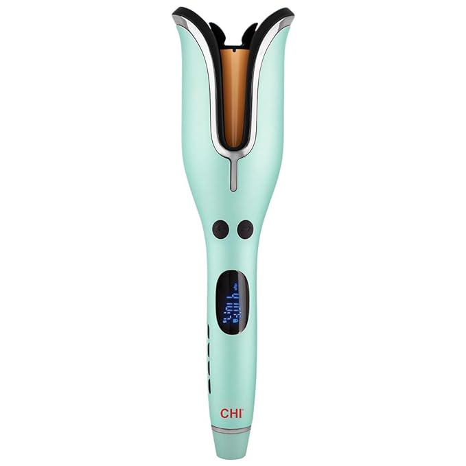 CHI Spin N Curl 1″ Ceramic Rotating Curling Iron Mint Green Adjustable Preset Heat Settings for All Hair Types Salon-Quality Curls &amp Waves Auto Shut-Off Tangle Protection