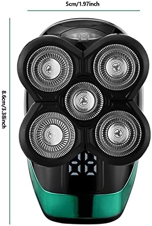 Head Shavers for Bald Men 5 in 1 Rechargeable Electric Shaver Five Floating Heads Razors Hair Clipper Nose Ear Hair Trimmer Men Facial Cleaning Brush Box (Color : Standard with Box)