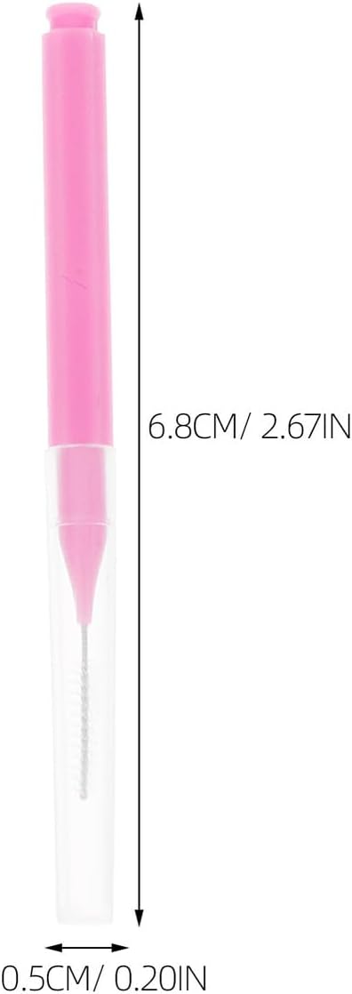 CLISPEED 100pcs Pink Interdental Brushes Portable Oral Cleaner Flossing Tool for Plaque Removal Suitable for Braces and Regular Oral Hygiene