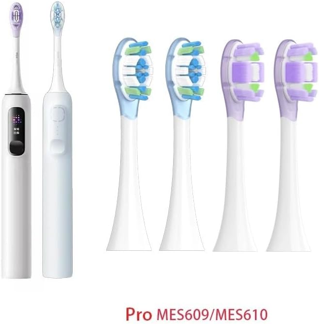 8PCS Replacement Brush Heads Compatible for MES609/610 Pro Sonic Electric Toothbrush Sealed Package(8 pcs Purple)