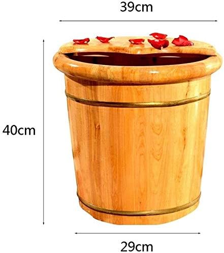 Foot Tub Wooden Foot Basin Household Gift Foot Soaker TubWooden Foot Soak Tub FootbathWooden Foot Bath Barrel Wooden Household Durable Foot Washing Bucket Foot Tub Solid Wood Foot Bath (Size : 40cm