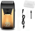 Men's Shaver Electric Shaving Machine Cordless Foil Shaver Bald Shaving Machine Hair Cutting Machine Men's Razor(Gold)
