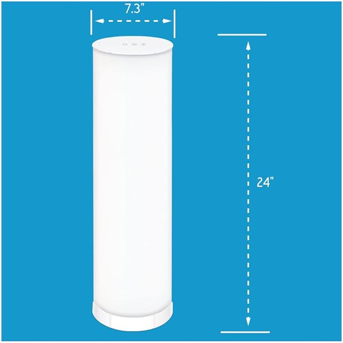 Light Therapy Lamp 24in 10000 LUX - LED Mood and Sunlight Lamp with 360 Degree Light Therapy to Fight Low Energy and Sunlight Deprivation for Home and Office Use White