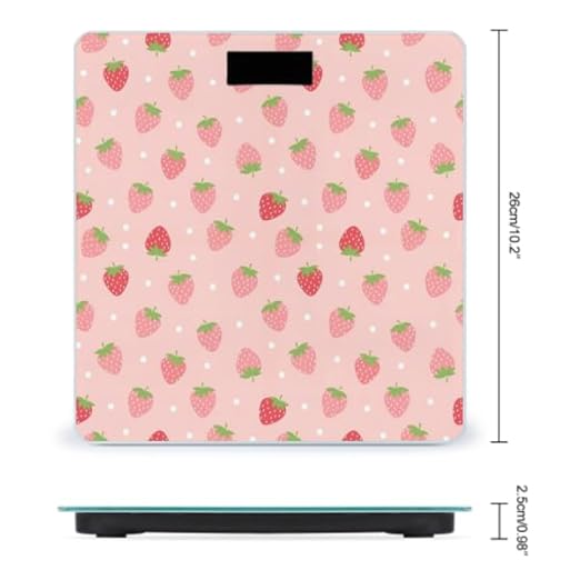Women's Smart Scale for Body Weight Digital Bathroom Weighing Scale Automatic Switch Energy Saving Scale Compatible with Cute Pink Strawberry Polka Dot