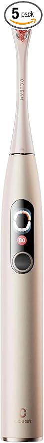Oclean X Pro Digital Smart Sonic Electric Toothbrush 84000 Movements/Min Maglev Motor Smart Screen with 6-Axis Gyroscope App Control 30-Day Battery Fast Charge Gold