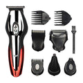 Beard Trimmer Cordless Hair Clippers Hair Trimmer for Men Waterproof Body Mustache Nose Ear Facial Cutting Groomer Electric Shaver 6 in 1 Grooming Kit (Red)