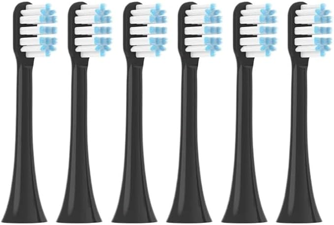 Toothbrushes Head for SOOCAS X3/X3U/X3Pro/V1/X5/X1/D3/D3 Pro Sonic Colorful Toothbrush Soft Bristle Nozzles(6blackblue)