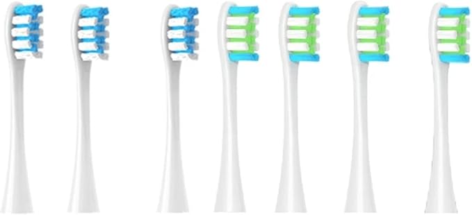 Compatible for Oclean - 7pcs Replacement Brush Heads Fit Flow/X/X PRO/Z1/F1/One/Air 2/SE Soft Dupont Bristle Vacuum Packaging(3blue 4Wgreen)