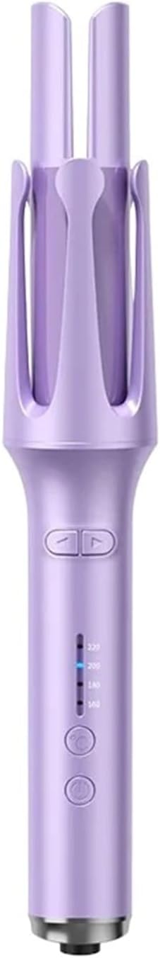 32MM Rotating Negative Hair Curler - 4 Temperature Big Wave Curling Iron for Effortless Styling - EU/US/UK Plug(Purple 32MMEU)