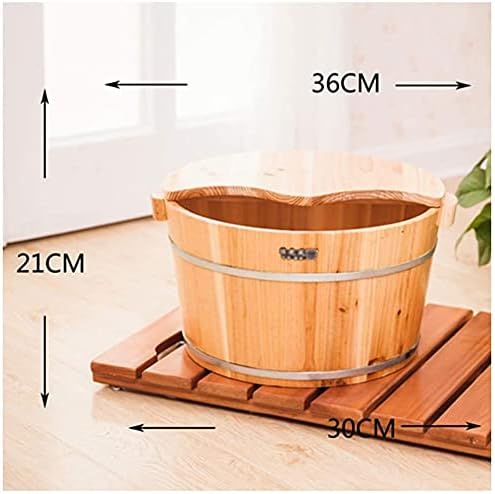 Foot Tub Wooden Foot Basin Fragrant Fir Foot Bath Barrel Sauna Footbath Tub Household Foot Soaking Basin Wooden Foot Washing Bucket Pain Fatigue Relief Foot Washing Barrel (Color : 3)Massage Roll