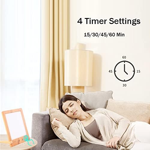 Enjoy Home R.S. LED Wood Grain Light Therapy Lamp Simulation of Daylight 4 Timing Mode Adjustable Brightness Warm Cool Color Temperature Sunlight Lamp