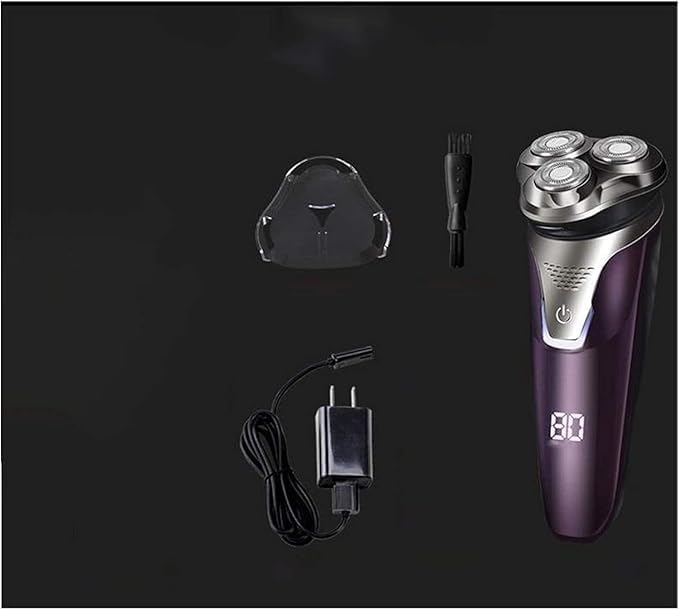 Electric Razor Shaver for MenWet&ampDry Metal IPX7 Waterproof Removable Beard Hair Trimmer Mens Rotary Shavers Included Charging Adapter
