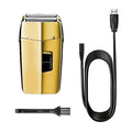 Men's Shaver Waterproof powerful rechargeable electric shaver for men beard hair electric razor bald shaving machine and finishing fade (Color : Gold)