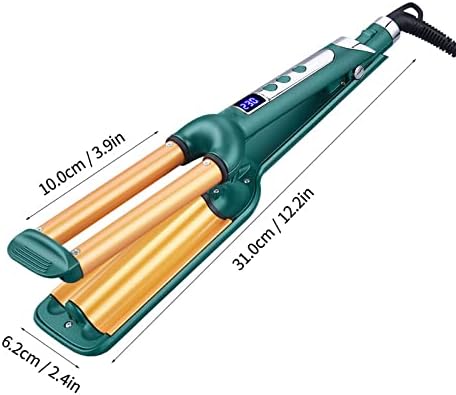 3 Barrel Curling Iron Beach Wave Hair Curler Ceramic Curling Wand LCD Temperature Control Hair Crimper Hair Waver Egg Roller for Short Long Hair Dual Voltage ﻿
