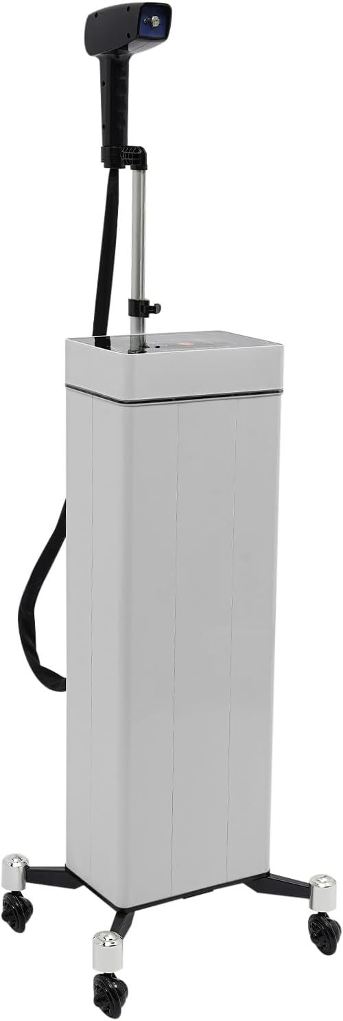 Nano Hair Steamer 1300W Multifunctional Salon Hair Steamer Adjustable Time&ampMist AmountMovable Negative Ion Blue Light Hair Care Steamer with Removable Nozzle&ampLed Light (White 1300W)