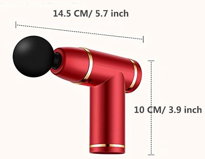 Small Muscle Massage Gun Mini Handheld Electric Deep Tissue Percussion Muscle Massager for Pain Relief 8 Speed Quiet Portable Body Fascia Gun Muscle Massager for Athletes with 4 Heads (Red)