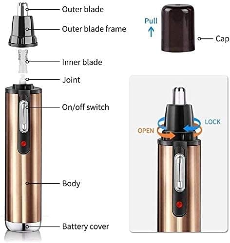 Nose Hair Trimmer for Men and Women Allisable Painless Ears Eyebrows Beards ClipperIPX7 Waterproof Dual Edge Blades