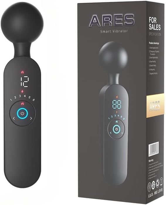 Personal Massager Cordless Handheld Massager with LCD Display Waterproof Smart Heating USB Rechargeable Whisper Quiet 6 Speed Levels12 Vibration Modes for Full-Body Relaxation &amp Fatigue Reli