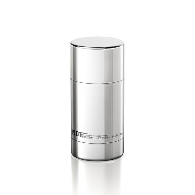 PATRICKS ND1 Aluminum-Free Mens Deodorant - Long-Lasting Odor &amp Sweat Protection Bergamot &amp Neroli Scent - Vegan Formula with Niodor &amp Zinc 2.82 oz
