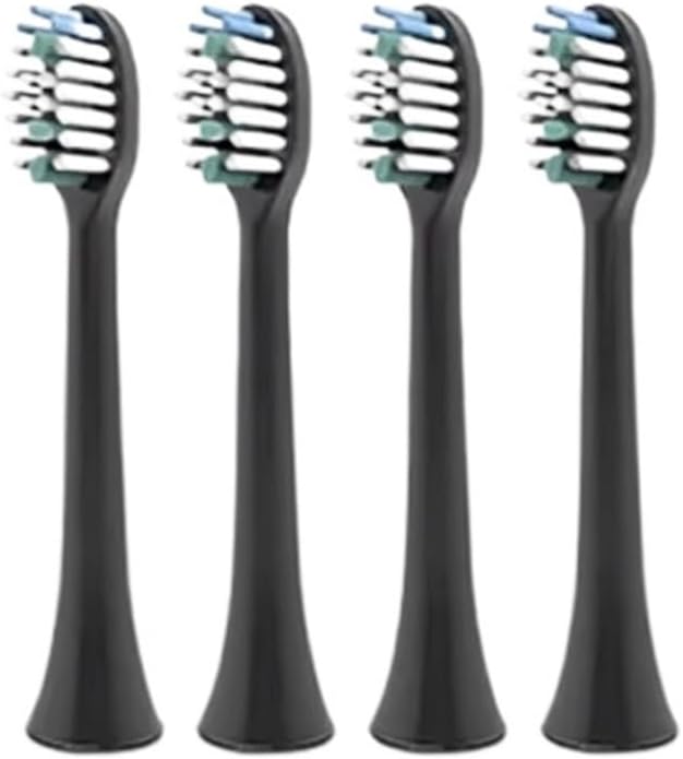 4pc Electric Tooth Brush Head Replacement Compatible for Sarmocare S100 Ultrasonic Sonic Electric Toothbrush Toothbrush Head(Black-4)