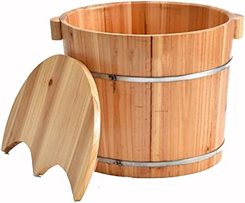 Foot Tub Wooden Foot Basin Reducing stress Barrel Thicken With Cover Foot Tub Tub Foot Tub Foot Tub With Massage Foot Bath Barrel Foot massage foot Bath Wooden Bucket Foot Spa Household Wash Ba