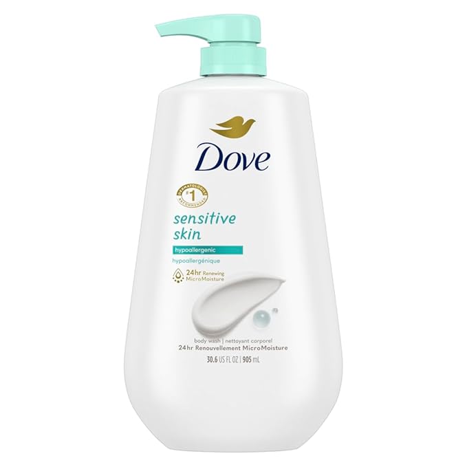Dove Body Wash Sensitive Skin Hypoallergenic 30.6oz Fragrance Free Body Wash Ultra Sensitive 18.5oz Bundle