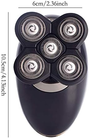 Head Shavers for Bald Men Five Floating Head 4D Shavers USB Rechargeable For Men Washable Hair Clipper Nose Ear Hair Trimmer Shaving Beard Machine 3 in 1 (Color : P93099-B)