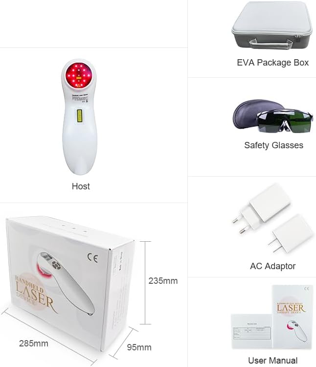 Handheld Cold Red Light Therapy Device for Joint &amp Muscle Relief LED Display Near Infrared Light Machine with Multi-Speed &amp Pulse Function 808nm &amp 650nm