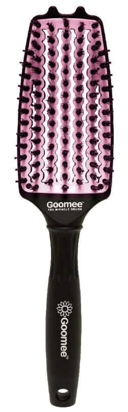Parlux 385 Powerlight Ionic and Ceramic Black Hair Dryer with Miracle Detangling Brush Medium Size Nylon &amp Boar Bristles for All Hair Types – Blush Pink