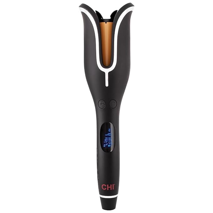 CHI PRO G2 Digital Titanium Infused Ceramic 1 Straightening Hairstyling Iron &amp Spin N Curl in Onyx Black. Ideal for Shoulder-Length Hair Between 6-16” inches.