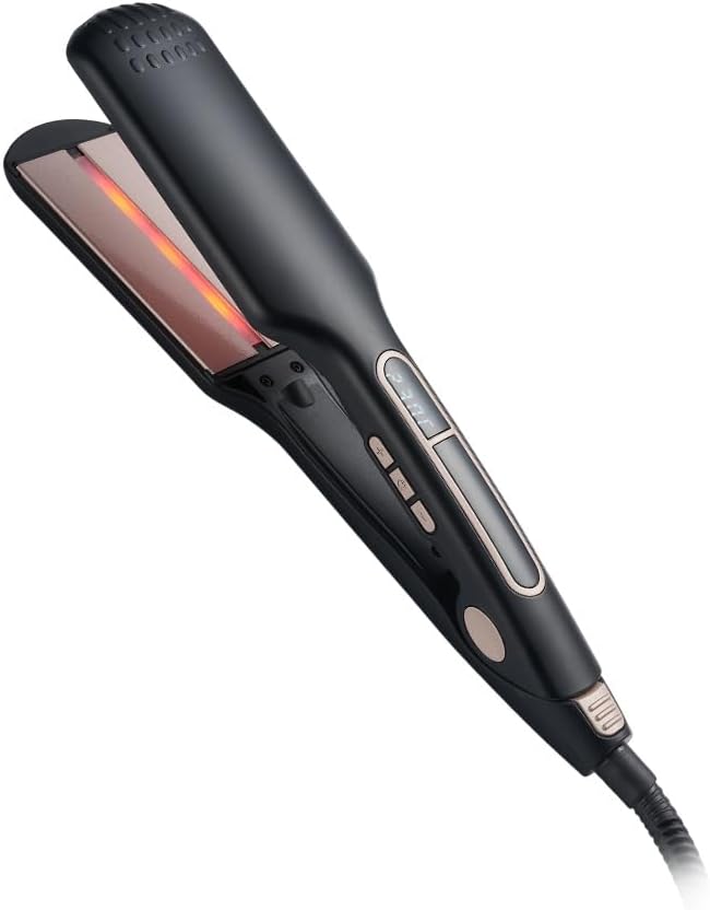 Electric Splint Infrared Splint Ceramic Multifunction Curler Hair Straightening Iron Straightener (Black)