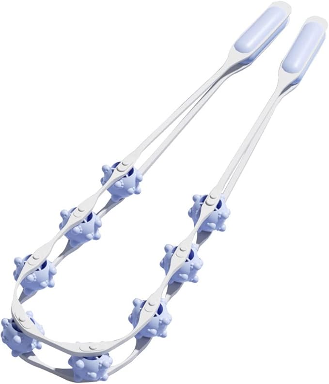Back waist shoulders legs spine cervical spine massager eight-wheel pull-back massager pull-back strip (blue)