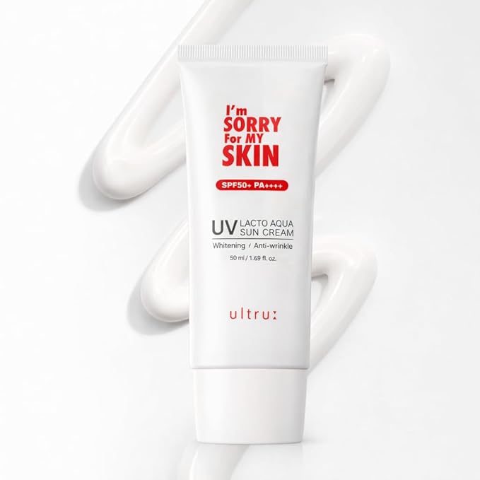 I'M SORRY FOR MY SKIN Lacto Aqua Sun Cream SPF50 Korean Skincare Moisturizing Sunscreen for Face &amp Body Light Texture Does Not Leave White Marks Suitable for Black Girls Travel Size 1.69 fl o